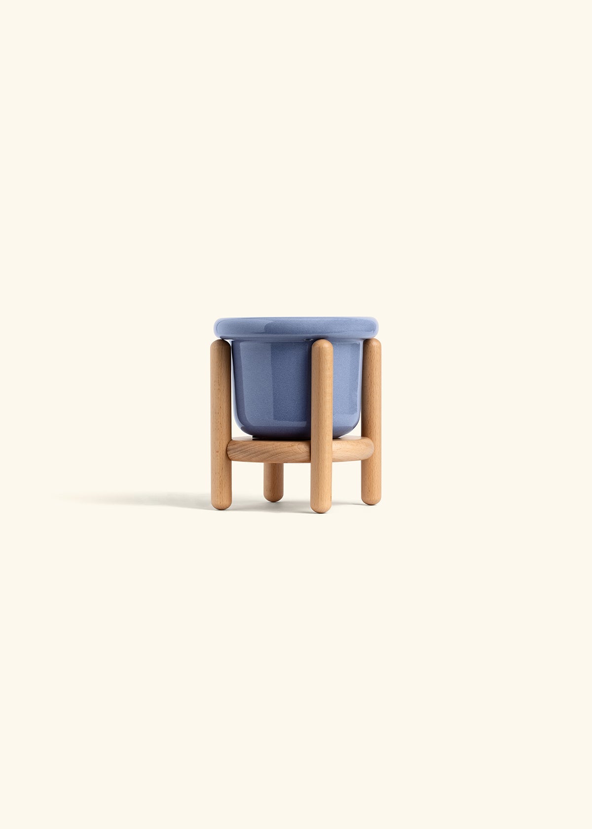 Cornflower Fat Lip Planter and Stand Combo