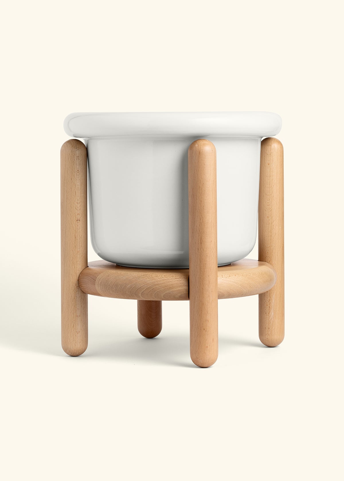 Polar White Fat Lip Planter and Stand Combo