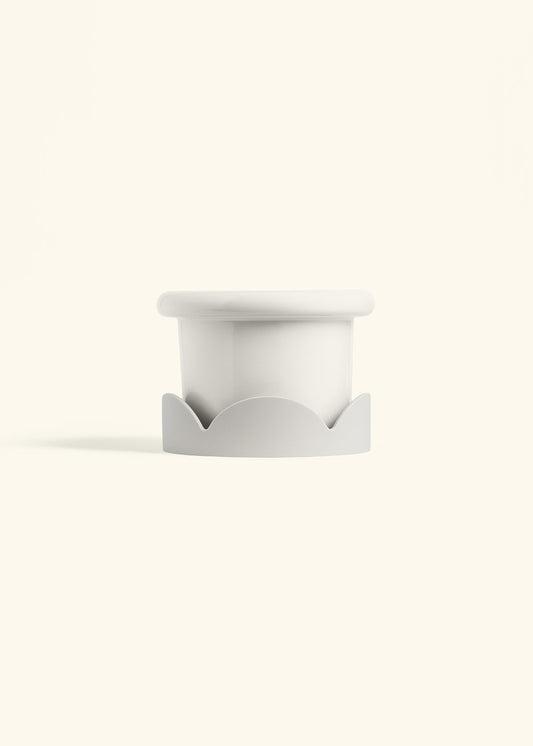 Polar White Fat Lip Planter Drip Tray Combo