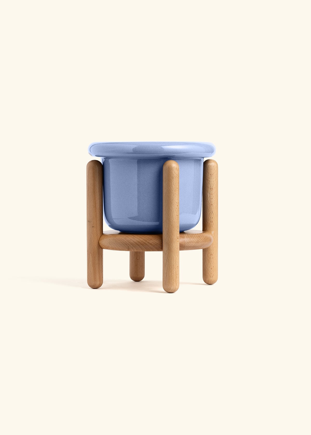 Cornflower Fat Lip Planter and Stand Combo