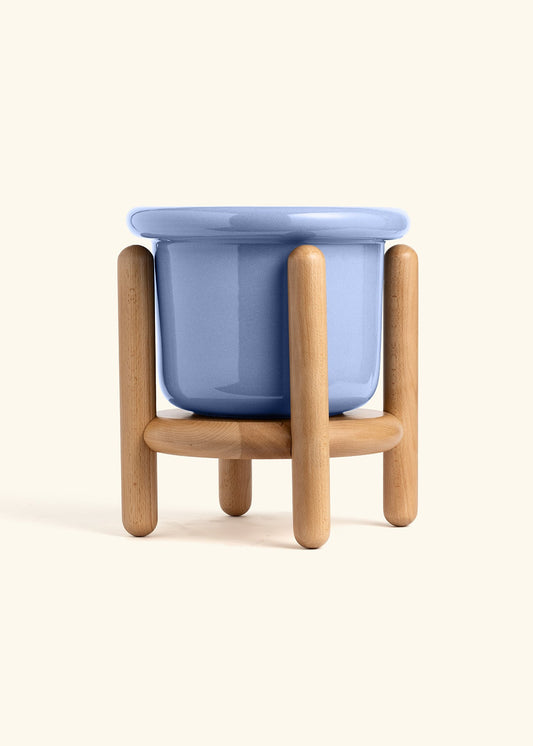Cornflower Fat Lip Planter and Stand Combo