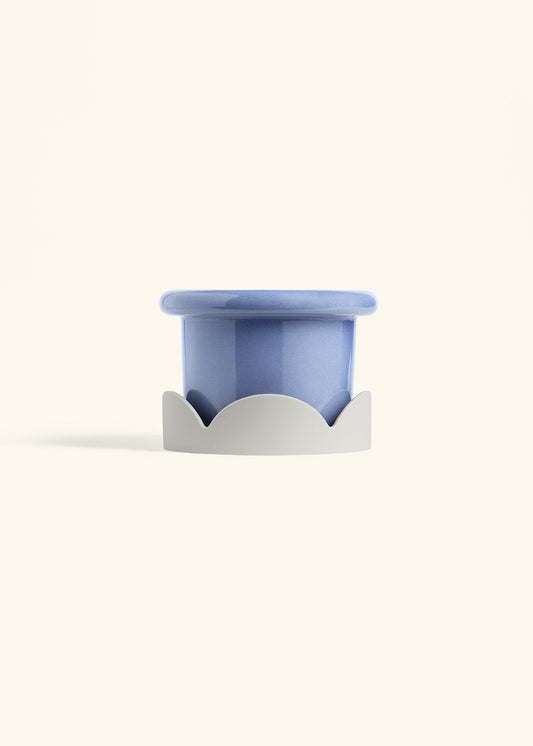Cornflower Fat Lip Planter Drip Tray Combo