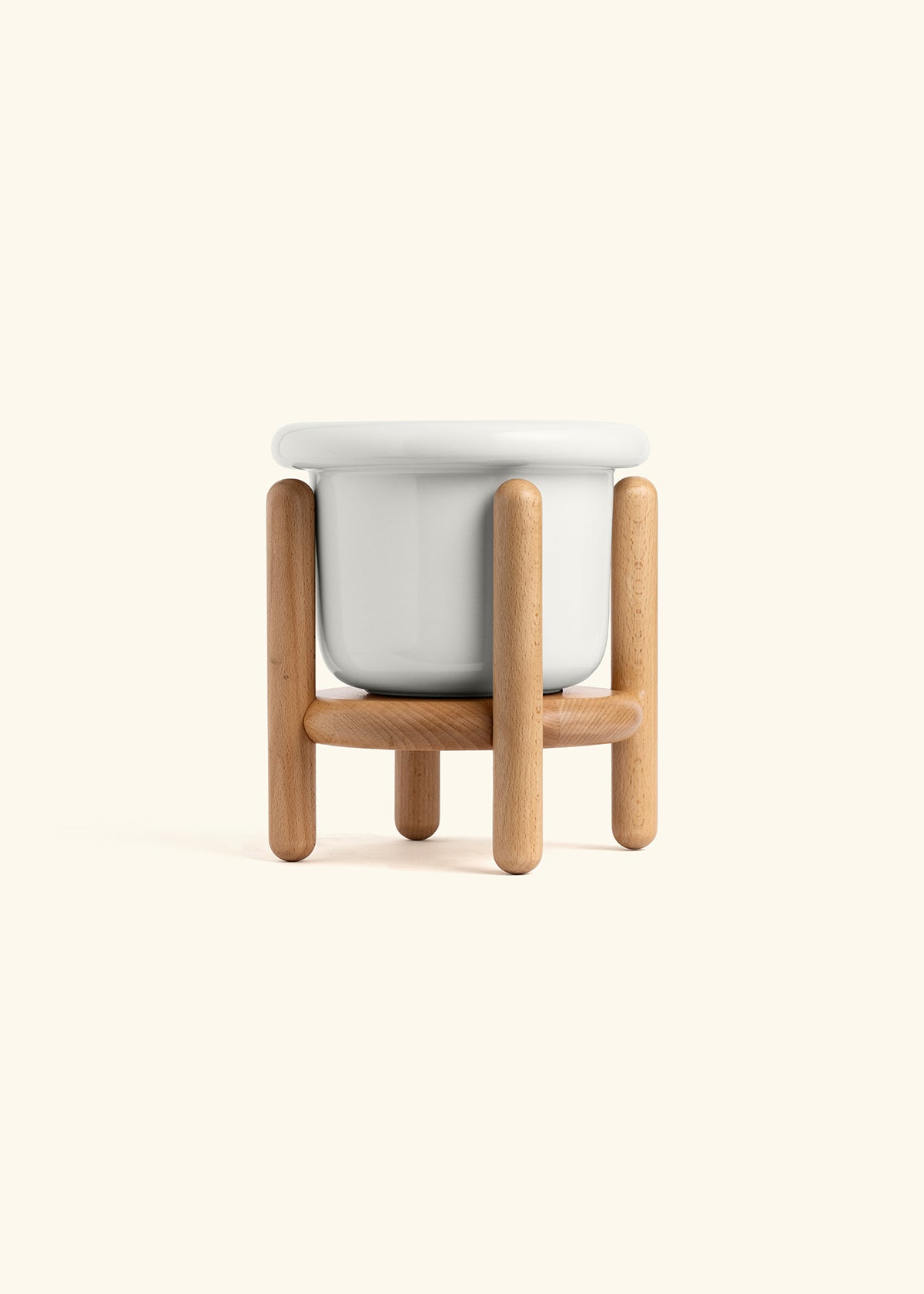 Polar White Fat Lip Planter and Stand Combo